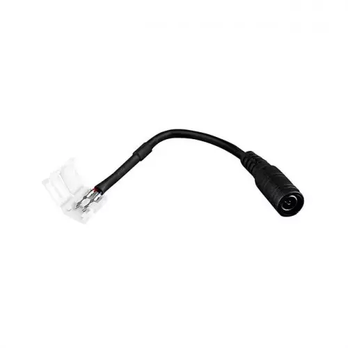 Złączka LED 8mm zatrzaskowa z kablem DC 2,1/5,5 mm