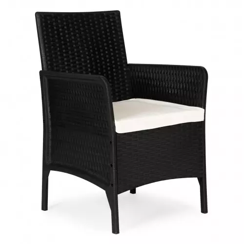 Fotel ogrodowy z poduszką 150kg rattan